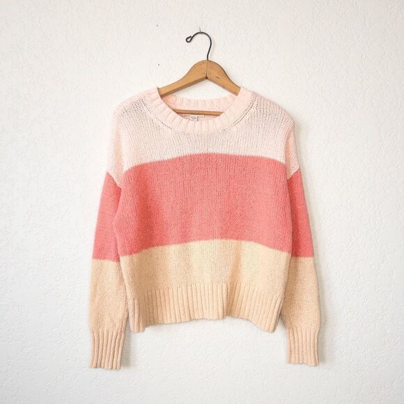 American Eagle Pink Colorblock Knit Sweater Size XS - Picture 2 of 6